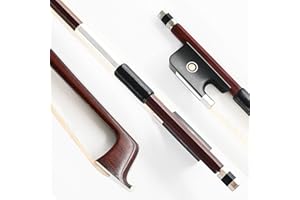 VINGOBOW Brazilwood Viola Bow For 14"-17" Violas Full Size 74.5cm Ebony Frog Natural Mongolian White Horsehair Well Balanced Sweet Tone