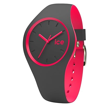 Ice-Watch - ICE duo Anthracite Pink - Graue Damenuhr mit Silikonarmband - 001501 (Medium)
