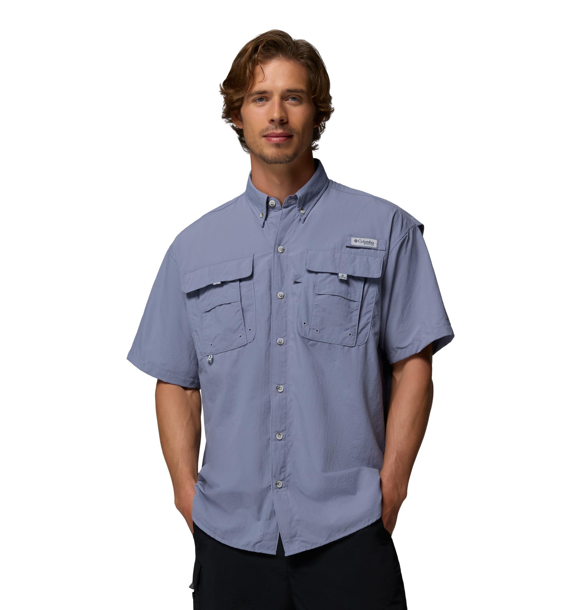Columbia Men's PFG Bahama II Short Sleeve Fishing Shirt, New Moon, X-Large Tall Image