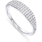 PAVOI 14K Gold Plated Slim Signet Ring with Sparkling Cubic Zirconia | Lightweight Dainty Statement Rings for Women | Everyday Jewelry