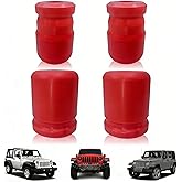 4 PCS Upgrade Polyurethane Bump Stop Kit Front 1-1303 Bump Stops and Rear 1-1304 Bump Stops Kit Fit for Jeep Wrangler JK JKU Sport Rubicon Sahara Freedom Unlimited 2007-2018 (Red)
