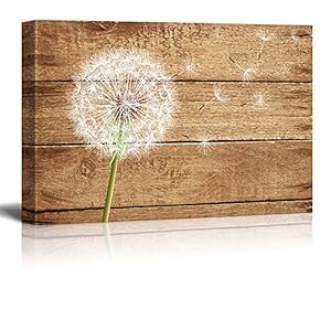 Dandelion on Vintage Wood Background Wall Decor