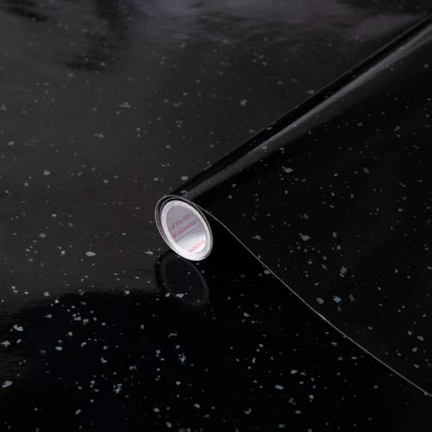 Create Your World 67.5cm x 10m d-c-fix BLACK GRANITE QUARTZ sticky back plastic vinyl wrap film (200-8297)