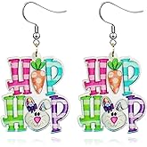 Easter Earrings for Women Funny Rabbit jewelry Egg Dangle Earrings Cute Bunny Spring Easter Holiday Jewelry