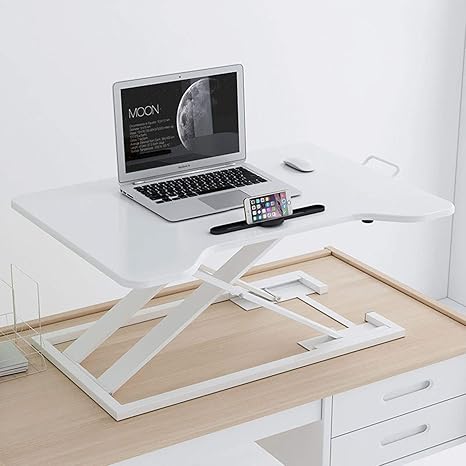 Hpdop Bureau Assis Debout Pour Bureau Debout Pliant Bureau Debout Reglable En Hauteur Poste De Travail Pour Ordinateur Portable Elevateur De Table 15 Kg De Charge 80x55cm A 02 Amazon Fr Jardin