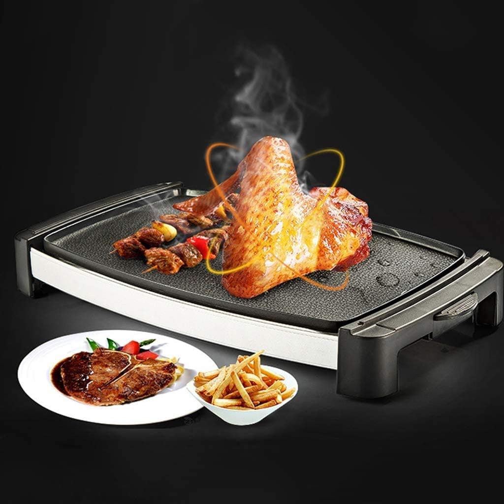 review 1800W Electric Teppanyaki Grill,Smokeless Non-stick Barbecue Machine,Grilled Meat Pan with Hot Plate,for Table Camping Outdoor Garden Grill BBQ Utensil