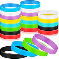 24 Pcs 4 Inch Assorted Colors Silicone Rubber Bands Silicone Elastic Bands Long Lasting Wrapping Bands for Books, Art, Bag Wr