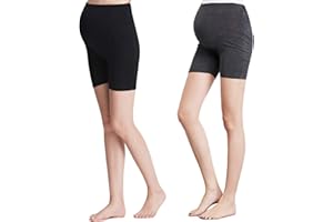 Liang Rou Maternity Belly Support Mini-Ribbed Stretch Safety Short Leggings