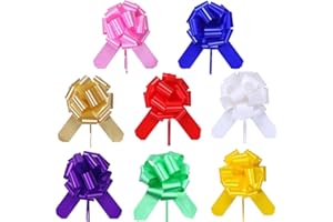 HQJAXJ 16 Pieces Pull Bows for Gift Wrapping,Gift Bows,Mixed Color Bows Gift Wrap Bows for Wedding,Birthday,Anniversary,Christmas,Party Favors 6 Inch