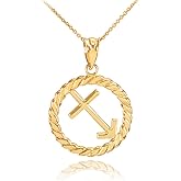 High Polish 14k Yellow Gold Roped Circle Zodiac Sign Personalized Sagittarius Pendant Necklace