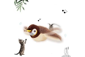 FULANRT 2025 New Flying Bird Cat Toy, Interactive Chirping Bird Cat Toy Flapping Wings, Flapping Bird Cat Toy, Flying Bird Cat Toys for Indoor Cats, Interactive Cat Toys for Bored Indoor Adult Cats (1pcs)