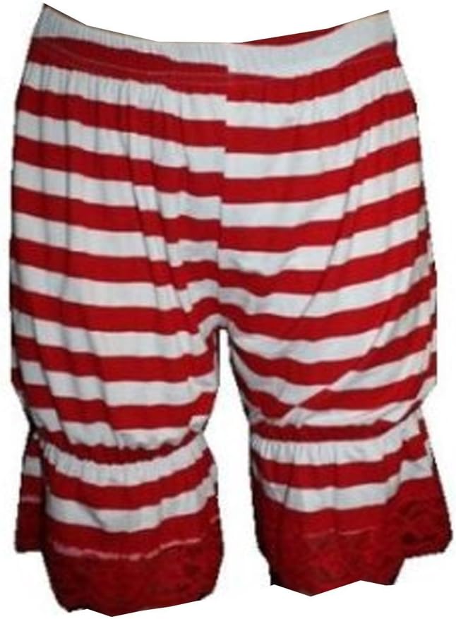 BLUE MAGIKRed and White Stripes Striped Short Bloomers Fancy Dress Costume (XXL)