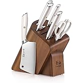 Cangshan L1 Series 7-Piece Cleaver Knife Block Set, Forged German Steel, White, 1027129