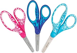 Fiskars Softgrip Blunt-tip Kids Scissors 5 Inch, 3 Pack, Multipack