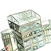 Hersoo Antique Spacious Mirror Glass Drawers/Brass Metal Cosmetic Makeup Storage/Jewelry Cube Organizer.Individually Use Non-Acrylic Display Dresser Vanity Tray