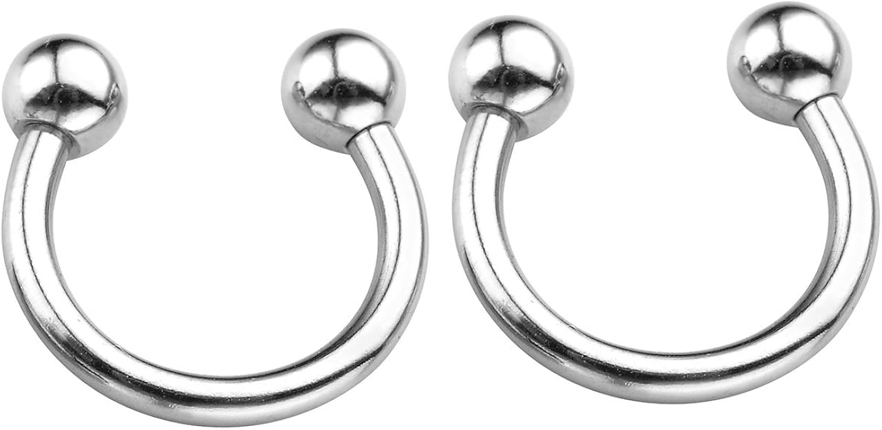 Jovivi 4 works 14G Stainless Steel Horseshoe Nose Ring Septum Tragus Cartilage Earrings Helix Lip Eyebrow Piercing Jewellery,10mm - Image 3