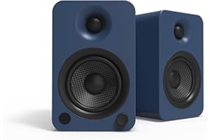Kanto YU4 Powered Speakers with Bluetooth and Built-in Phono Preamp | 140W Peak Power | 1" Silk Dome Tweeter and 4" Kevlar Driver | Auto Standby and Startup | Remote Included | Pair | Matte Blue