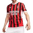 Puma Mens Acm Crew Neck Short Sleeve Home Jersey Replica Casual - Red - Size L, Red/Black