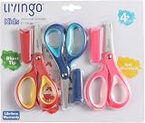 LIVINGO 13 cm Kids Scissors Safety Blunt Blades 3 Pack Cushioned Handles view 5