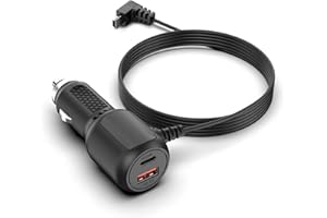 VHBW Car Charger for Garmin Nuvi GPS,Replacement for Garmin GPS Power Cord,Mini USB Car Charger Dual Port,USB Charging Cable for RV,zumo,eTrex,DriveSmart Series GPS,Black