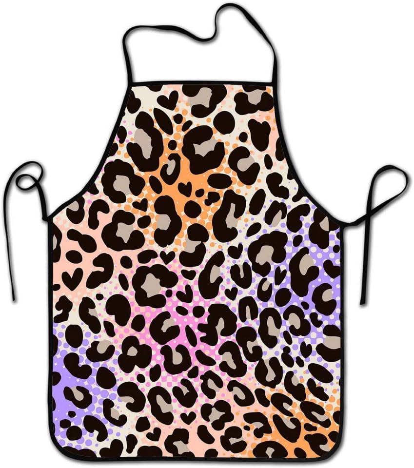 aisijiekejiTAG - Delantal de Cocina Unisex con Estampado de Leopardo y