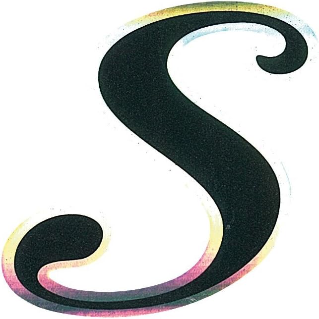 Quattroerre Holographic Letter S Sticker, Black Metal, S-Olografica
