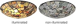 ARTZONE Stained Glass Flush Mount Ceiling Light 16