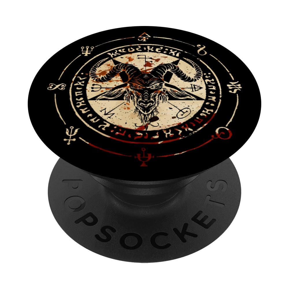 PopSockets Seal Of Baphomet Occult Pentagram Goat Satanic Occult PopSockets PopGrip: Swappable Grip for Phones & Tablets