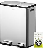 2 X 8 Gallon Stainless Steel Double Trash Can Step-on Metal - View #9
