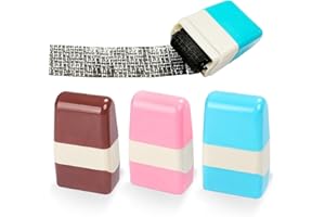 Identity Protection Roller Stamp Kit - 3pcs Extra Large Roller, Refills Included, Waterproof Stickers - Designed for Identity