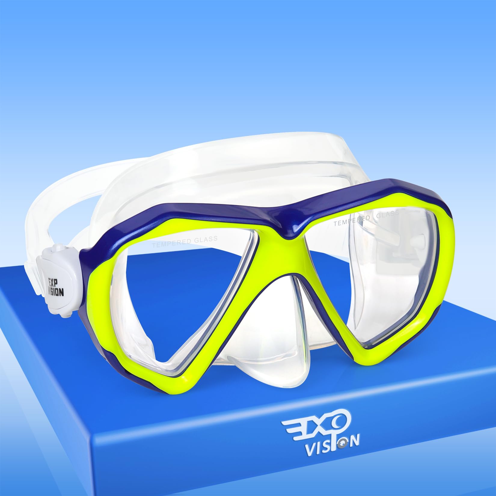 Kids Snorkel Diving Mask 180° Anti-Fog Child Swim Mask, Tempered Glass Swim Goggles with Nose Cover Anti-Leak Swim Goggles for 4-14 Boys Girls for Swimming Diving Snorkeling (Yellow)