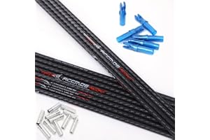 6/12pc Custom Length Top Carbon Arrow Shafts Spine 200 250 300 350 400 500 600 with Inserts Nocks DIY Kits Set Targeting Hunt