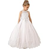 ABAO SISTER Flower Girl Dress Lace Applique Beaded Communion Dress Formal Ball Gown 1-12 Years