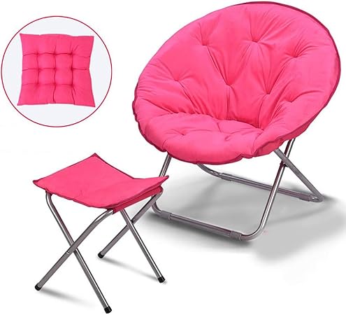 Mond Stuhl Im Freien Lounge Mobel Mit Kleinen Hockern Und Kissen Fur Terrasse Balkon Und Garten 82 50cm Amazon De Kuche Haushalt