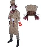 fun shack Hatter Costume Men, Wonderland Hatter Halloween Outfit, Book Character Costume For Adults