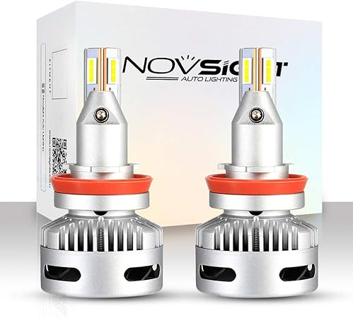 Amazon 最新型 業界初モデル 正規品 Novsight H8 H9 H11 H16 国産車対応 Ledヘッドライト 360 光軸調整可能 12 000lm 6000lm 2 90w 45w 2 6500k Dc 9v 22v 自動車専用ledチップ搭載 高品質バイク 車用led バルブ 2年保証 車検対応 ホワイト 2個セット Ledバルブ