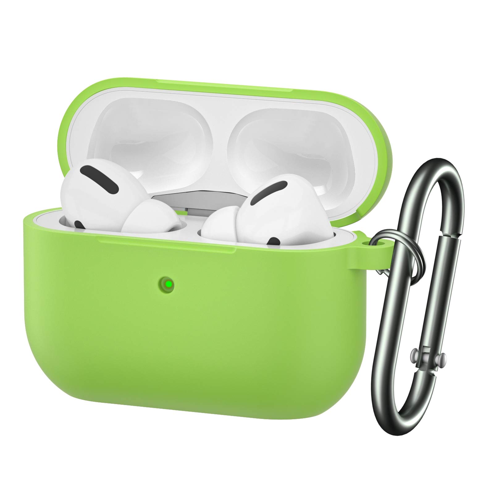BRG for Airpods Pro Case,Soft Silicone Skin Cover Shock-Absorbing Protective Case with Keychain for Apple Airpods Pro [Front LED Visible]