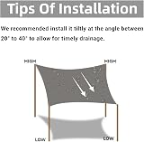 HOMPER 2x3M Sun Shade Sail Grey 95% UV Block Waterproof Canopy With Ropes view 4