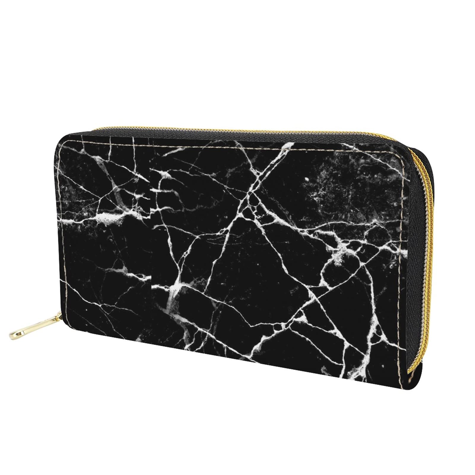 Dolyues Black Marbling Print Women Purse with Multi Credit Card Holder Zip Coin Pocket Phone Wallet Cash Holder Money Bag