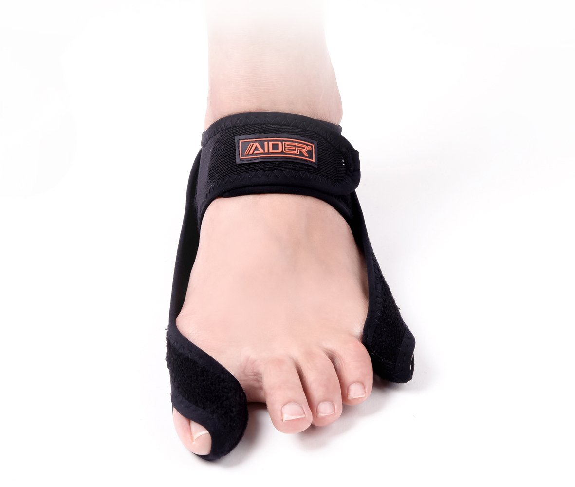 Aider Bunion Support, Comprehensive Bunion Corrector & Bunion Relief Toepal Kit-5 Piece Hallux Valgus & Bunion Pads, Toe Spacers, Toe Separators, Bunion Splint, Toe Straightener (Left (Black)) (6118118453237)