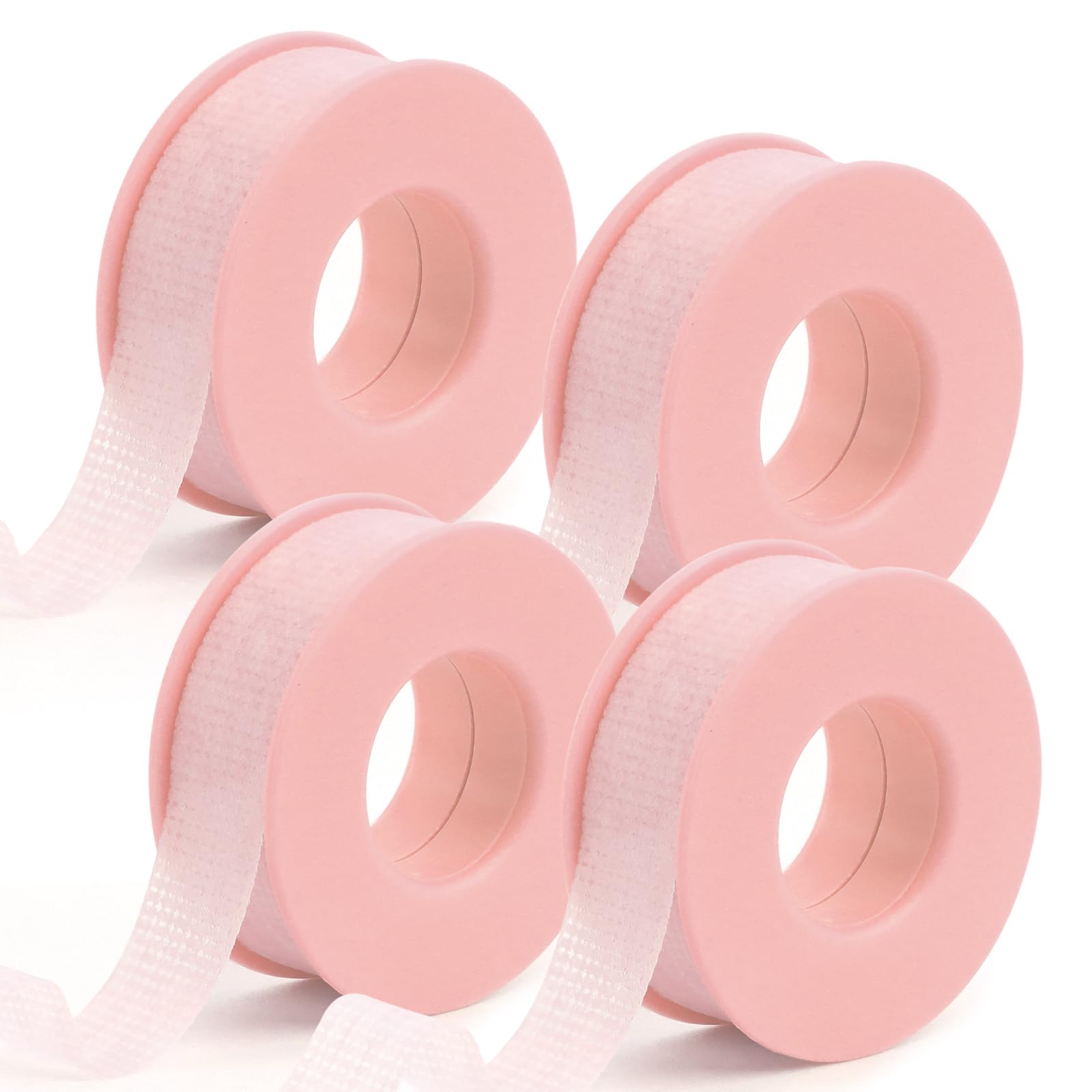 Obeyalash 4 Rolls Lash Tape Pink for Eyelash Extension Breathable Micropore Waterproof Silicone Lash Tape 0.49inch x 15.7 Yards