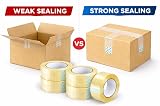 1ABOVE Clear Packing Tape 48mm x 66m 3 Rolls 54 Micron Heavy Duty Adhesive view 4