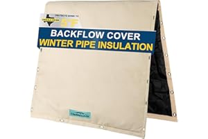Cholila Cover Backflow Preventer Cover Insulated (5˚F) - 20" W x 16" H Backflow Cover for in-Wall Pipes - Sprinkler Covers for Outside Pipe Traversable - Backflow Insulation Cover Khaki
