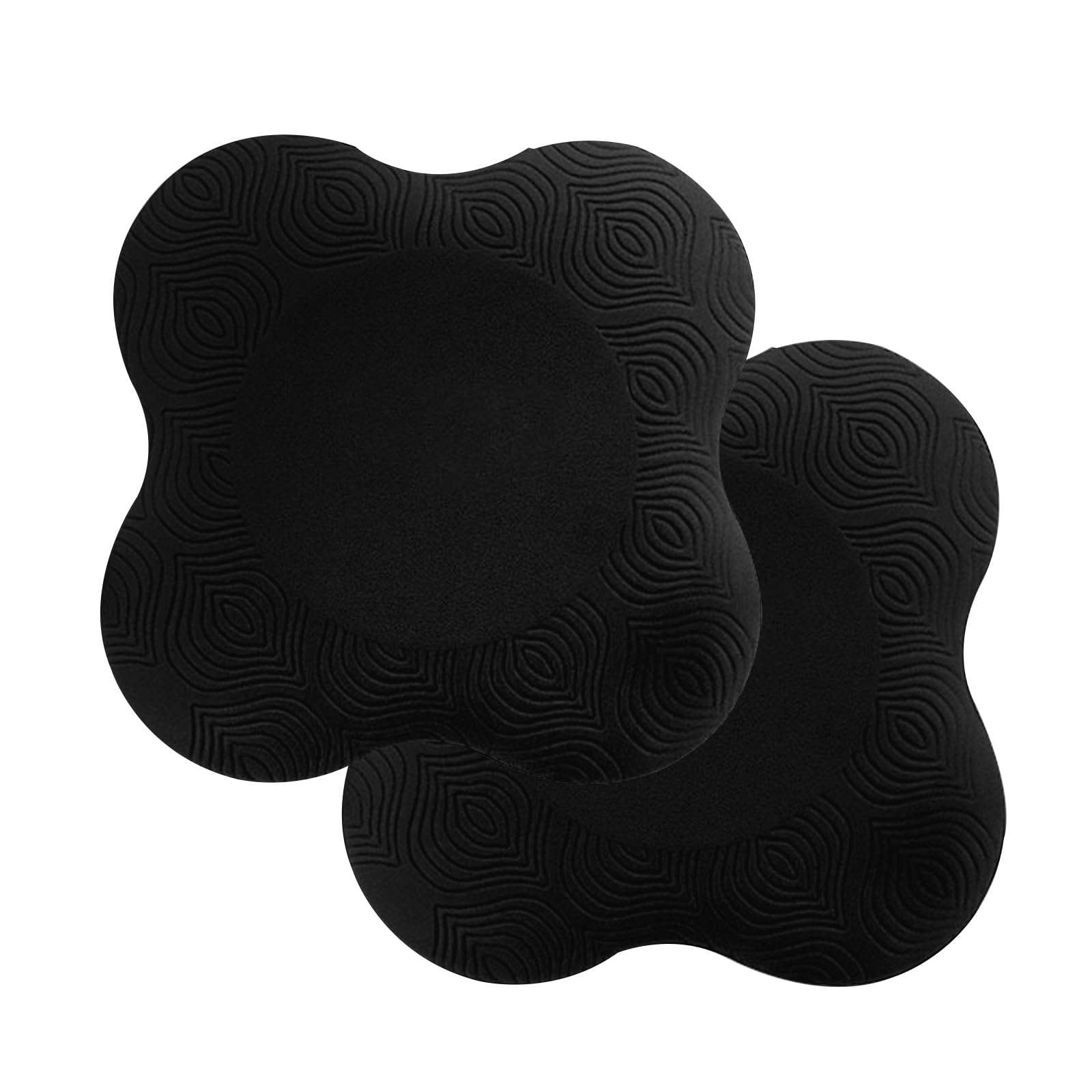 Omevett 2 Pcs Yoga Knee Pads - Non-slip Kneeling Mat Cushion, Comfortable Lightweight Support for Knees, Hands, Wrists and Elbows (20 x 20 cm, Black)