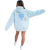 Go Greek Chic Alpha Delta Pi Blue Daisy Hoodie