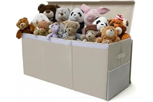 SoftOwl Extra Large Toy Storage Organizer with Lid - Sturdy, Collapsible Toy Chest Storage Box Design - Toys Bin with Dividers for Kids, Nursery, Bedroom, Playroom 37"x16"x14"