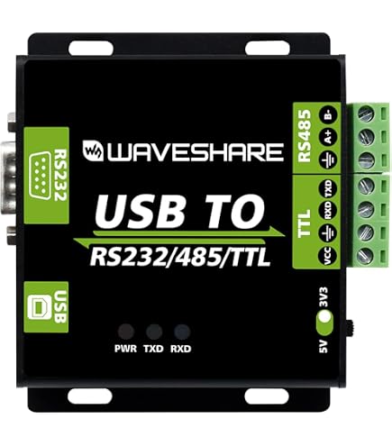 Adaptateur USB Vers RS485/RS232 - Puce FT232RNL Originale, Protection TVS Et Fusible, Compatible Windows, Mac, Linux, Android - Boîtier ABS Compact - 5