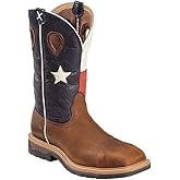 Twisted X Men's 12" Western Work Boot, Square Toe Steel Toe, Brown & Texas Flag, 11 EE