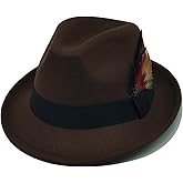 Unisex Trilby Hats Classic Fedora Hats for Women Men Dress Hats Felt Short Brim Fedoras Hat Panama Hat with Band