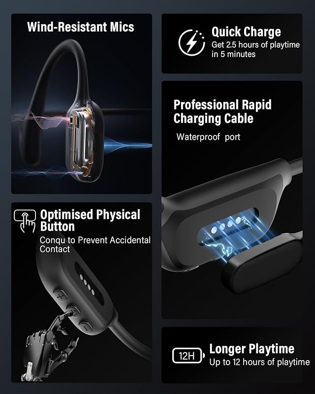 Knochenschall Kopfhörer Schwimmen, IPX8, 8 GB MP3, Bluetooth 6.0 — Foto 8 von 8